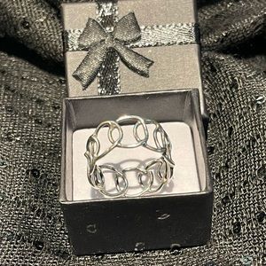 Lattice Silver Ring -Stackable -Vintage